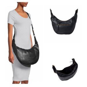 Time and Tru Women’s Marcela Hobo Handbag Or Cross Body Purse New black